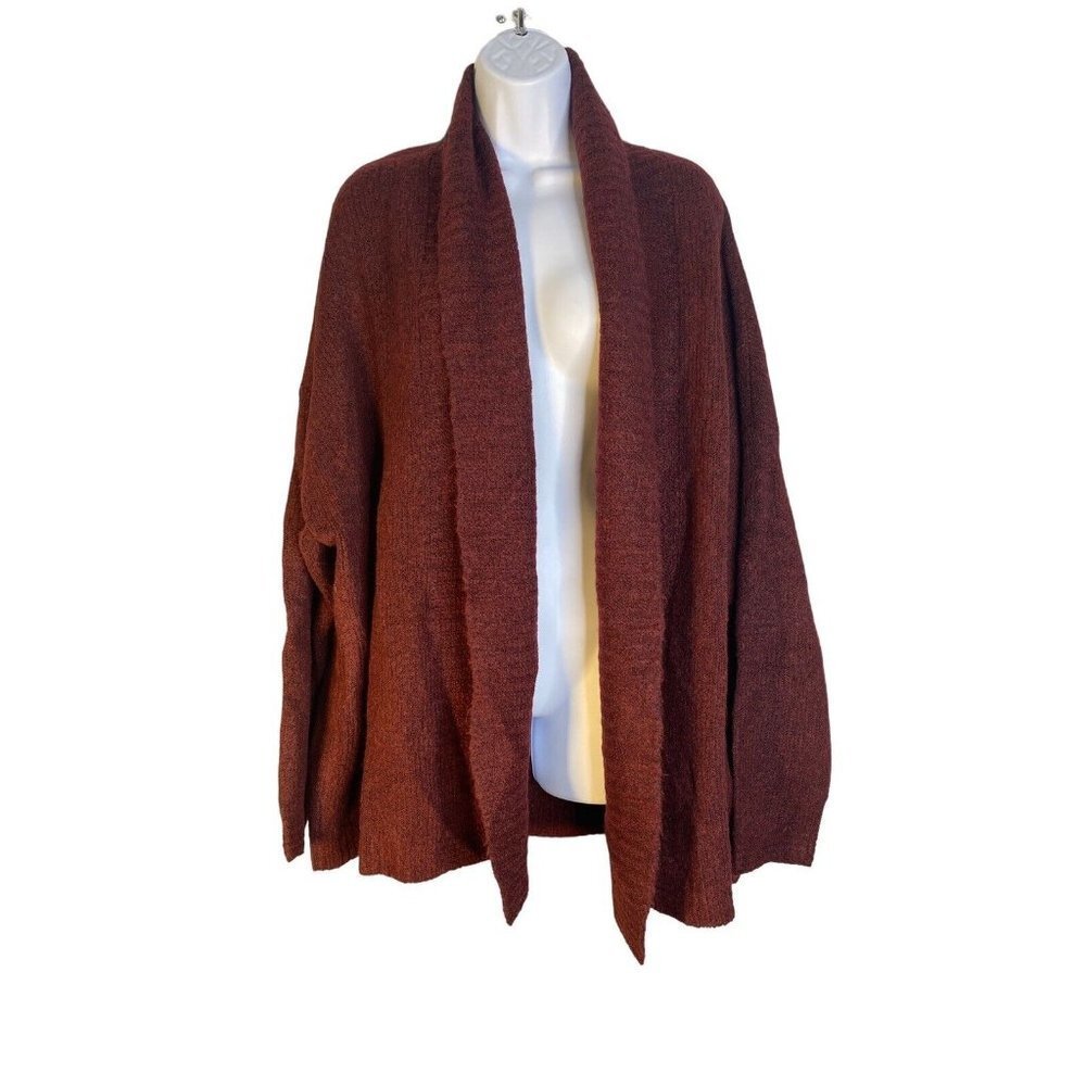 A New Day Womens Open Cardigan Sweater Burgundy Long Sleeve Size‎ XL
